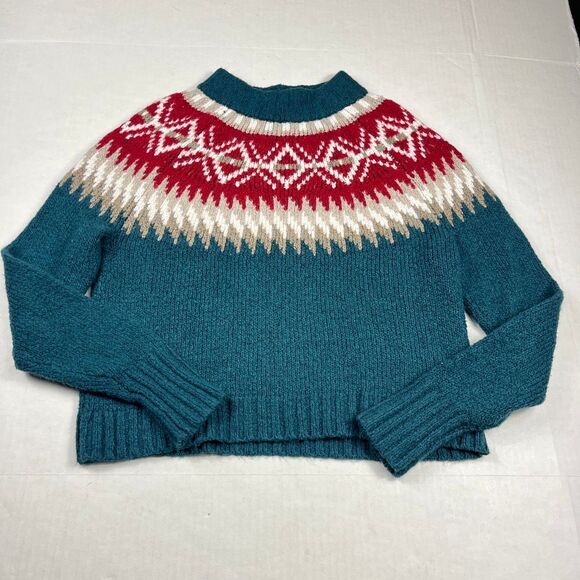 American Eagle Sweater Chunky Knit Sweater Fair Isle Nordic Holiday Pullover XS - Picture 1 of 10